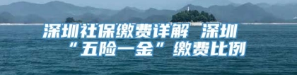 深圳社保缴费详解 深圳“五险一金”缴费比例